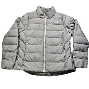 The North Face Down Puffer Jacket Womens Large Gray Long Sleeve Warm Full Zip